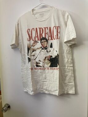 Scarface Graphic Tee in White - Vintage Movie Poster Style